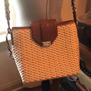 Brighton straw and leather purse